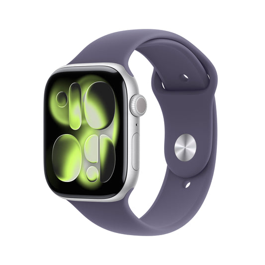 Apple Watch Series 11 GPS + Cellular 46mm ezüst alumíniumtok, lila köd sportszíj - S/M - iSTYLE HU
