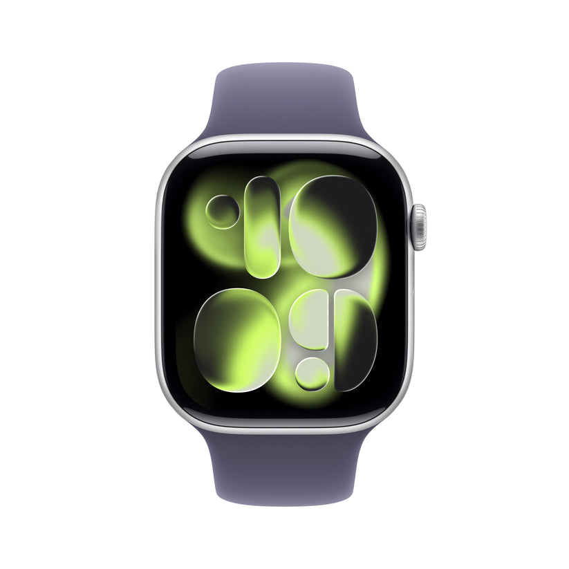 Apple Watch Series 11 GPS + Cellular 46mm ezüst alumíniumtok, lila köd sportszíj - S/M - iSTYLE HU