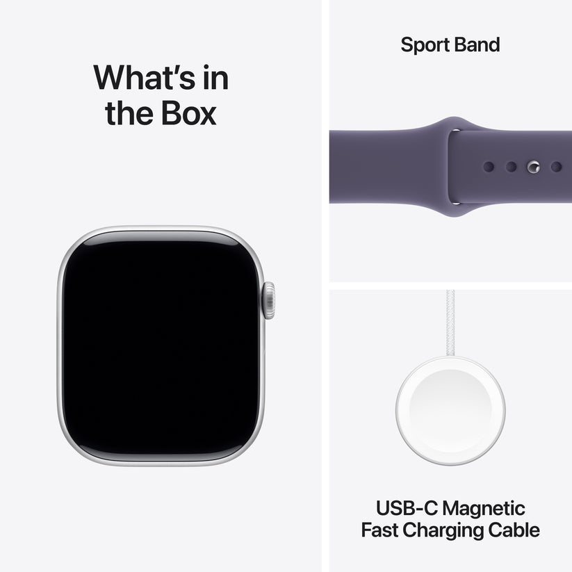 Apple Watch Series 11 GPS + Cellular 46mm ezüst alumíniumtok, lila köd sportszíj - S/M - iSTYLE HU