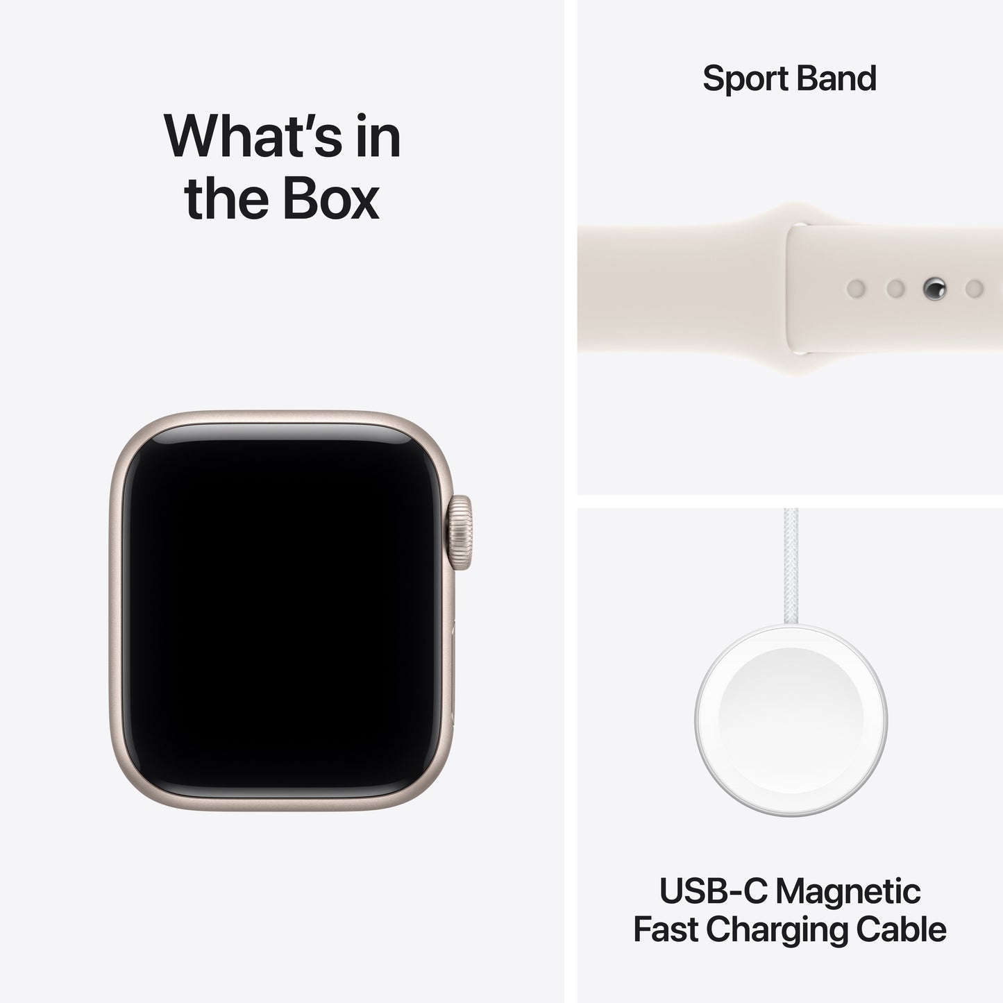 Apple Watch SE 3 GPS 40mm csillagfény alumíniumtok, csillagfény sportszíj - S/M - iSTYLE HU