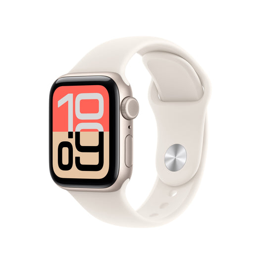 Apple Watch SE 3 GPS + Cellular 40mm csillagfény alumíniumtok, csillagfény sportszíj - S/M - iSTYLE HU