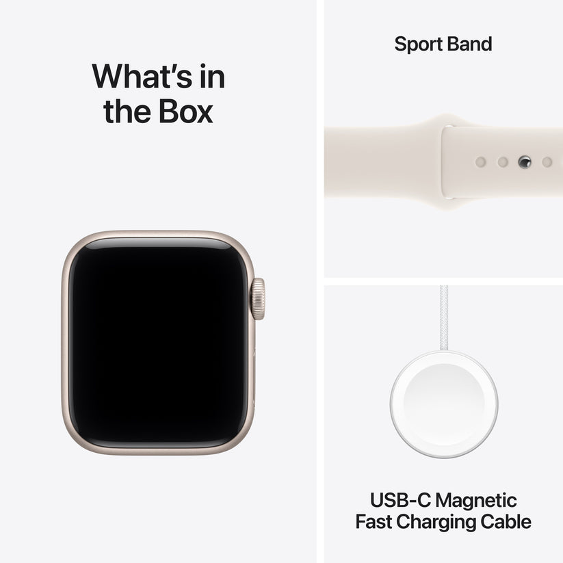 Apple Watch SE 3 GPS + Cellular 40mm csillagfény alumíniumtok, csillagfény sportszíj - S/M - iSTYLE HU