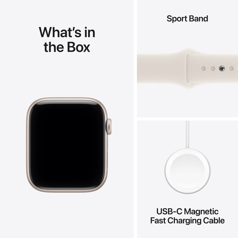 Apple Watch SE 3 GPS + Cellular 44mm csillagfény alumíniumtok, csillagfény sportszíj - M/L - iSTYLE HU