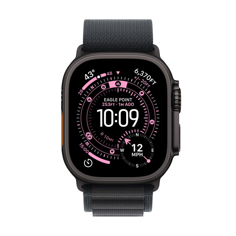 Apple Watch Ultra 3 GPS + Cellular 49mm fekete titántok, fekete Alpesi pánt - L - iSTYLE HU