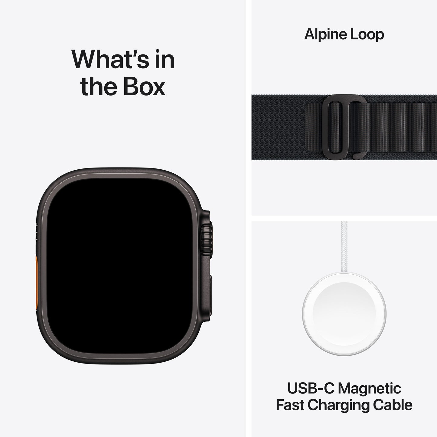 Apple Watch Ultra 3 GPS + Cellular 49mm fekete titántok, fekete Alpesi pánt - L - iSTYLE HU