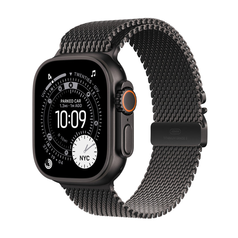 Apple Watch Ultra 3 GPS + Cellular 49mm fekete titántok, fekete Titán milánói szíj - S - iSTYLE HU