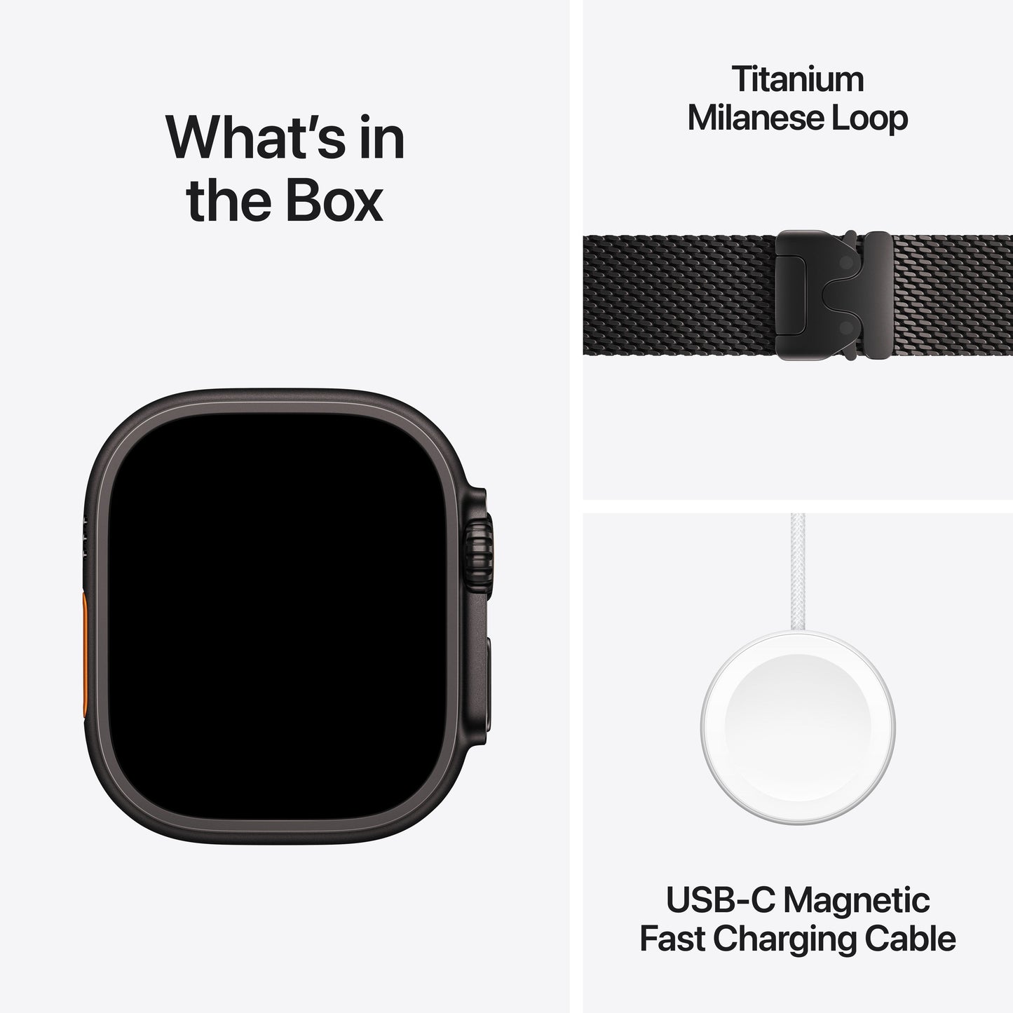 Apple Watch Ultra 3 GPS + Cellular 49mm fekete titántok, fekete Titán milánói szíj - S - iSTYLE HU