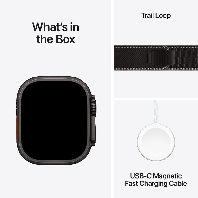 Apple Watch Ultra 3 GPS + Cellular 49mm fekete titántok, fekete/hamuszürke Terep pánt - M/L - iSTYLE HU