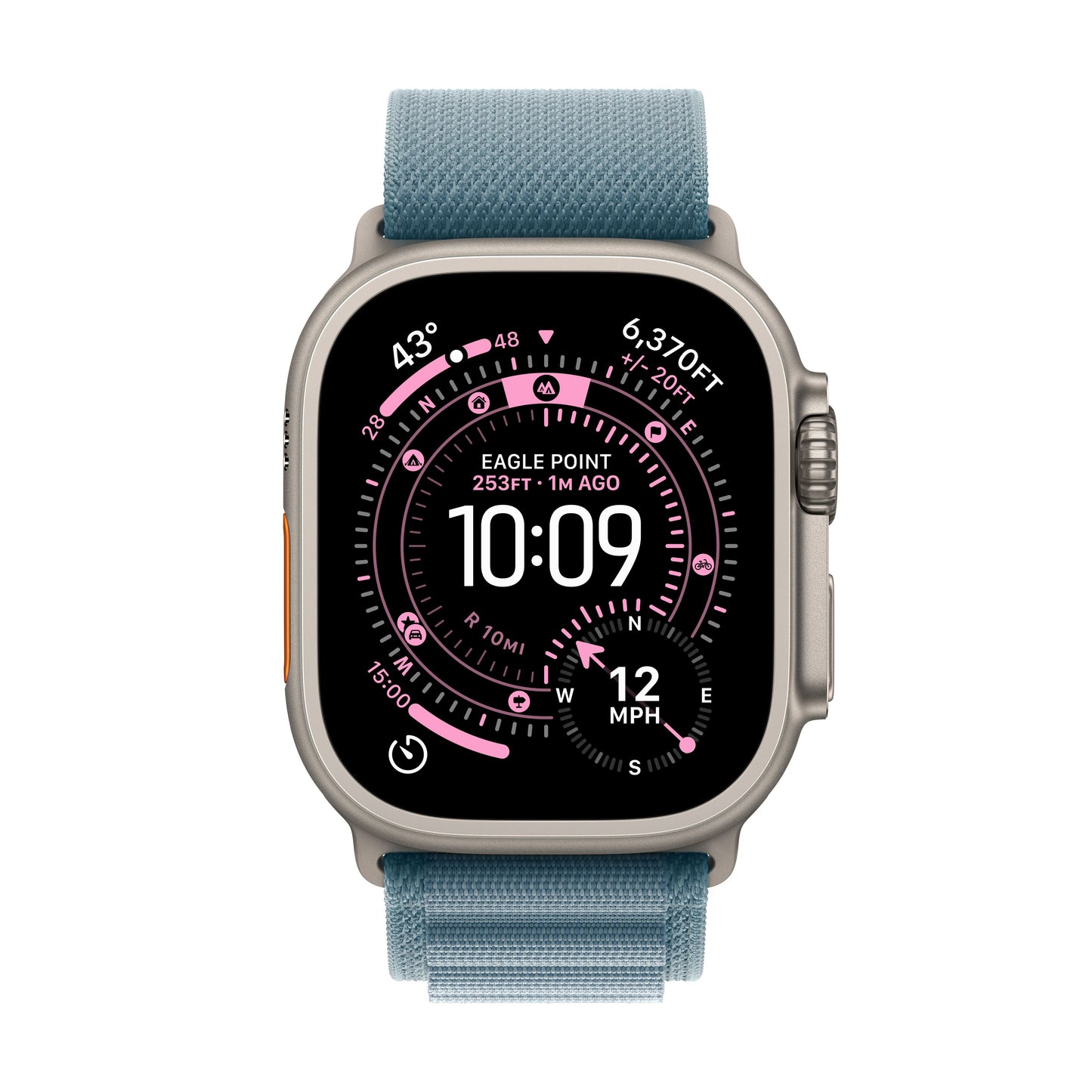Apple Watch Ultra 3 GPS + Cellular 49mm natúr titántok, világoskék Alpesi pánt - M - iSTYLE HU