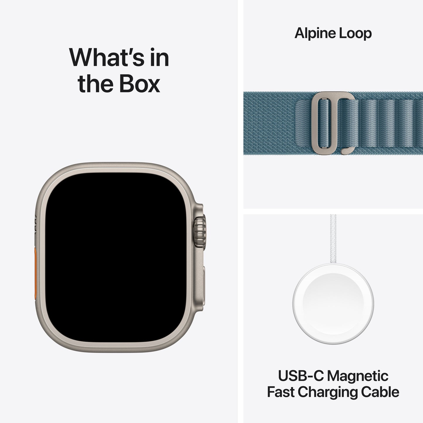 Apple Watch Ultra 3 GPS + Cellular 49mm natúr titántok, világoskék Alpesi pánt - M - iSTYLE HU