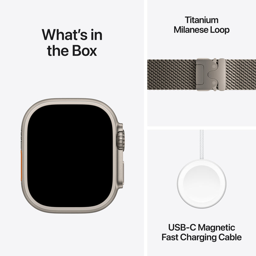 Apple Watch Ultra 3 GPS + Cellular 49mm natúr titántok, natúr Titán milánói szíj - M - iSTYLE HU