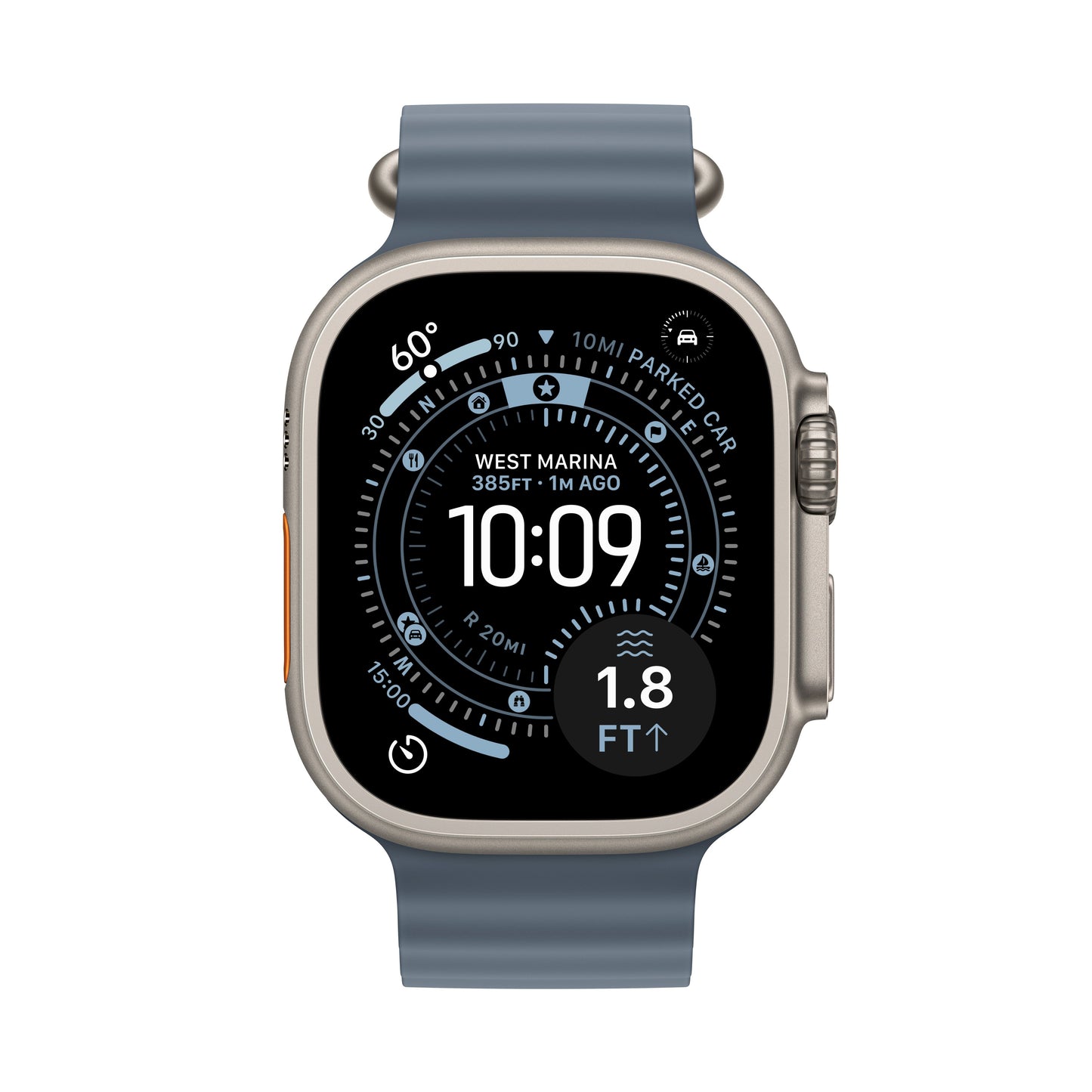 Apple Watch Ultra 3 GPS + Cellular 49mm natúr titántok, acélkék Oceán szíj - iSTYLE HU