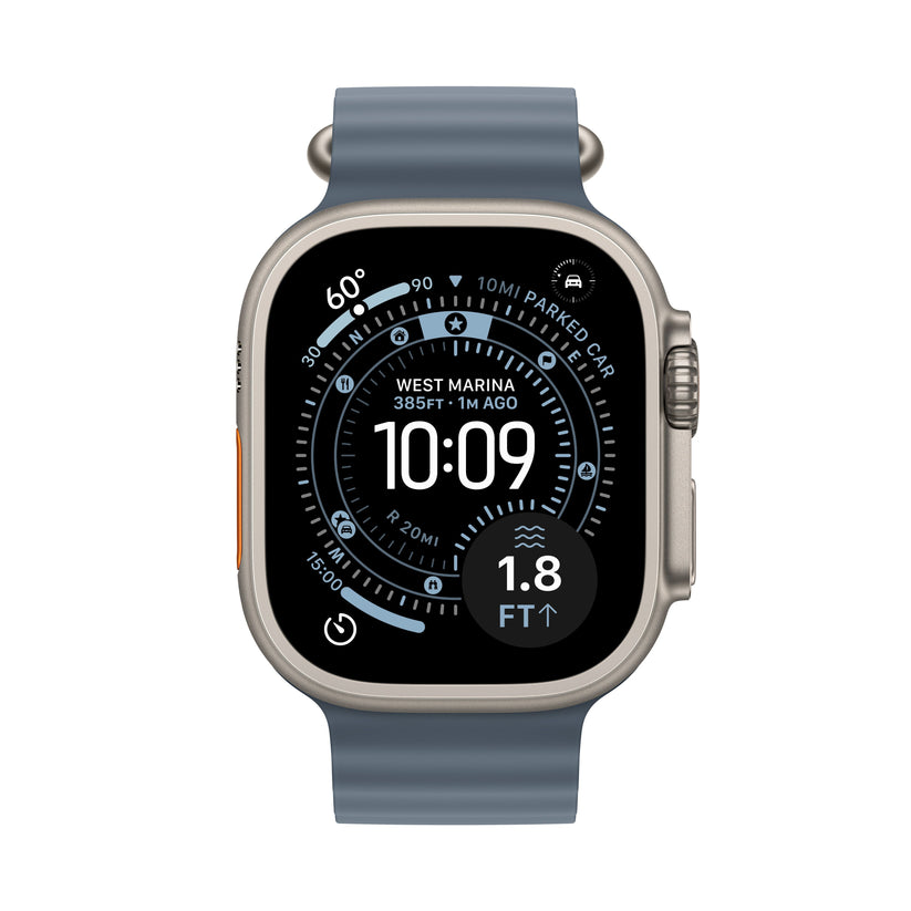 Apple Watch Ultra 3 GPS + Cellular 49mm natúr titántok, acélkék Oceán szíj - iSTYLE HU