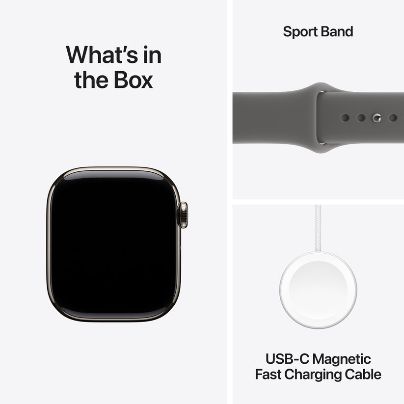 Apple Watch Series 11 GPS + Cellular 42mm natúr titántok, kőszürke sportszíj - S/M - iSTYLE HU