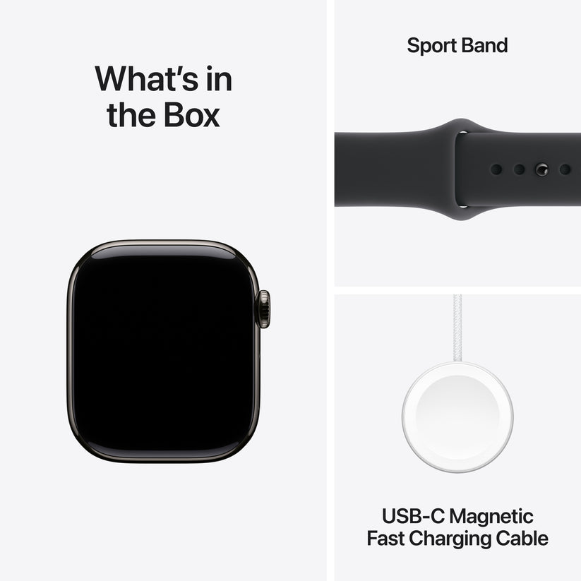 Apple Watch Series 11 GPS + Cellular 42mm palaszürke titántok, fekete sportszíj - S/M - iSTYLE HU