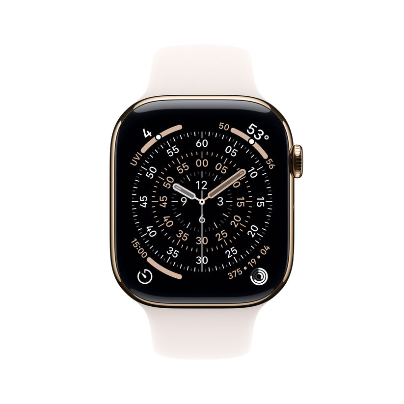 Apple Watch Series 11 GPS + Cellular 46mm arany titántok, lágy rózsaszín sportszíj - S/M - iSTYLE HU