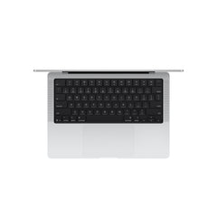 14 hüvelykes MacBook Pro: Apple M5 chip 10 magos CPU-val és 10 magos GPU-val, 4TB SSD, 24GB RAM, Nanotexturált kijelző, Hálózati adapter nélkül, Háttér-világítású Magic Keyboard Touch ID‑val – nemzetközi angol - ezüst CTO