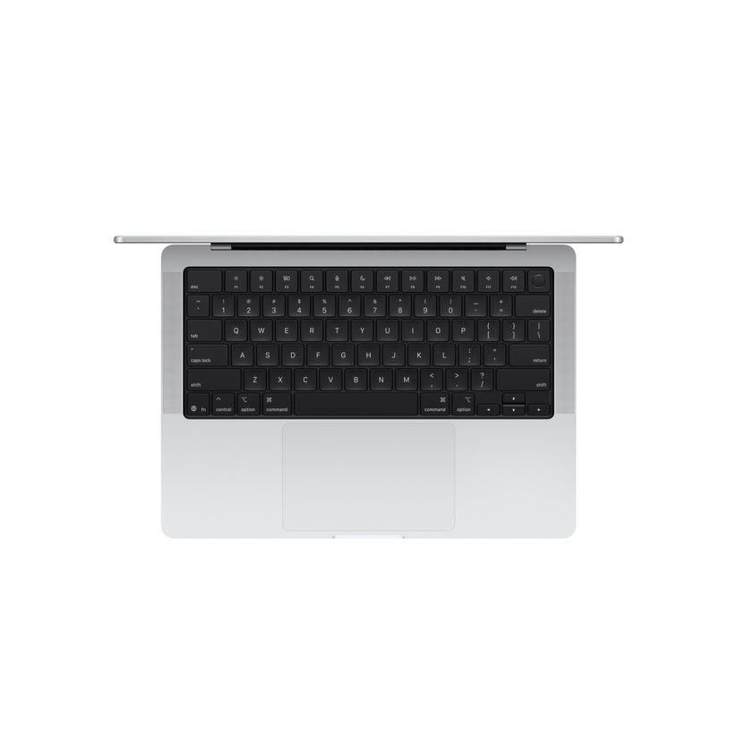14 hüvelykes MacBook Pro: Apple M5 chip 10 magos CPU-val és 10 magos GPU-val, 2TB SSD, 16GB RAM, Háttér-világítású Magic Keyboard Touch ID‑val – nemzetközi angol - ezüst CTO