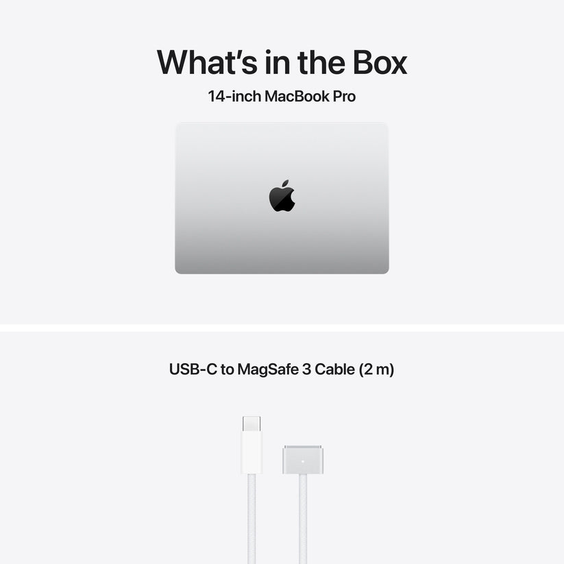 14 hüvelykes MacBook Pro: Apple M5 chip 10 magos CPU-val és 10 magos GPU-val, 2TB SSD, 16GB RAM, Háttér-világítású Magic Keyboard Touch ID‑val – nemzetközi angol - ezüst CTO
