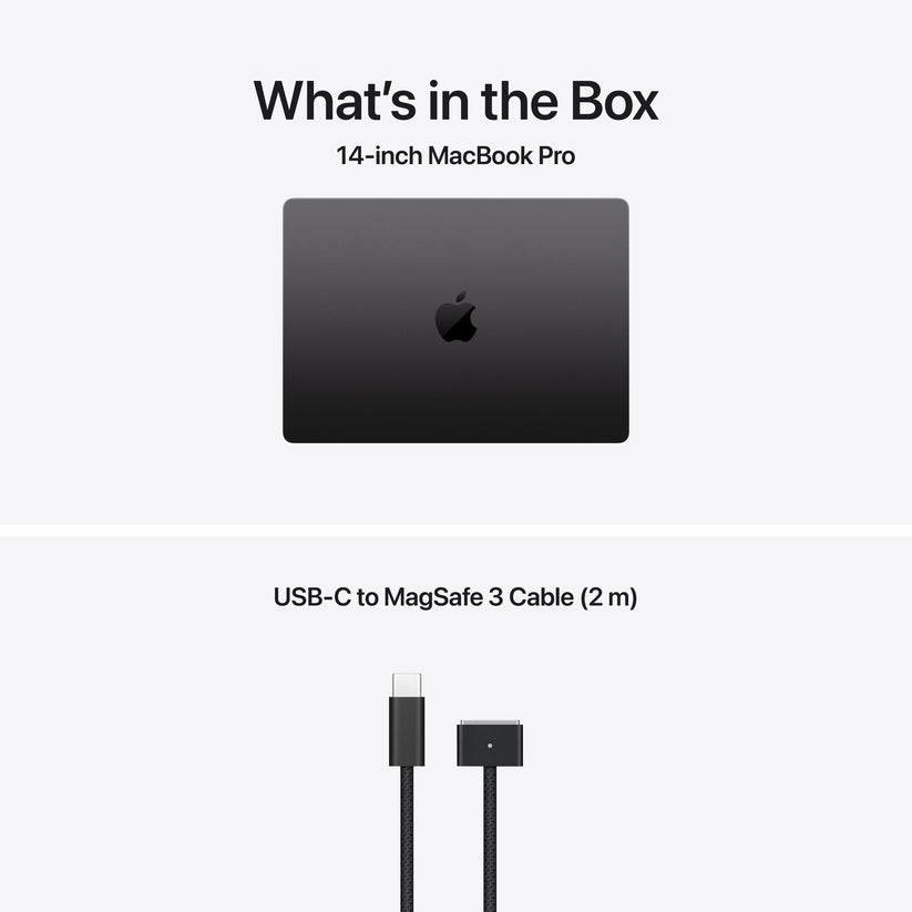 14 hüvelykes MacBook Pro: Apple M5 chip 10 magos CPU-val és 10 magos GPU-val, 2TB SSD, 16GB RAM, Háttér-világítású Magic Keyboard Touch ID‑val – magyar - asztrofekete CTO