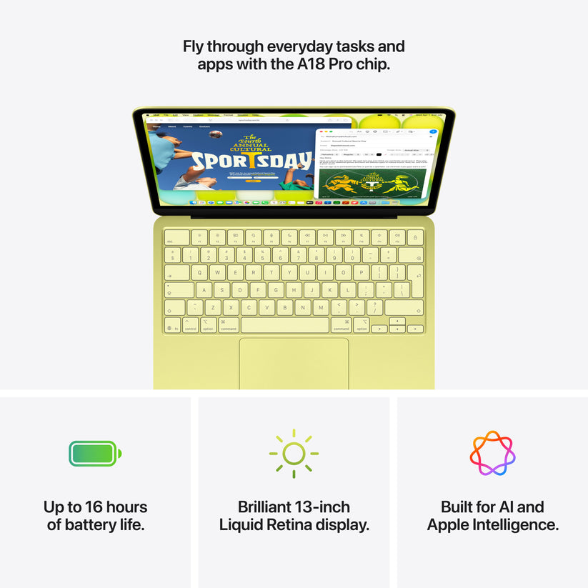 13-inch MacBook Neo: Apple A18 Pro chip with 6‑core CPU and 5‑core GPU, Magic Keyboard, 256GB SSD - Indigo - iSTYLE.hu