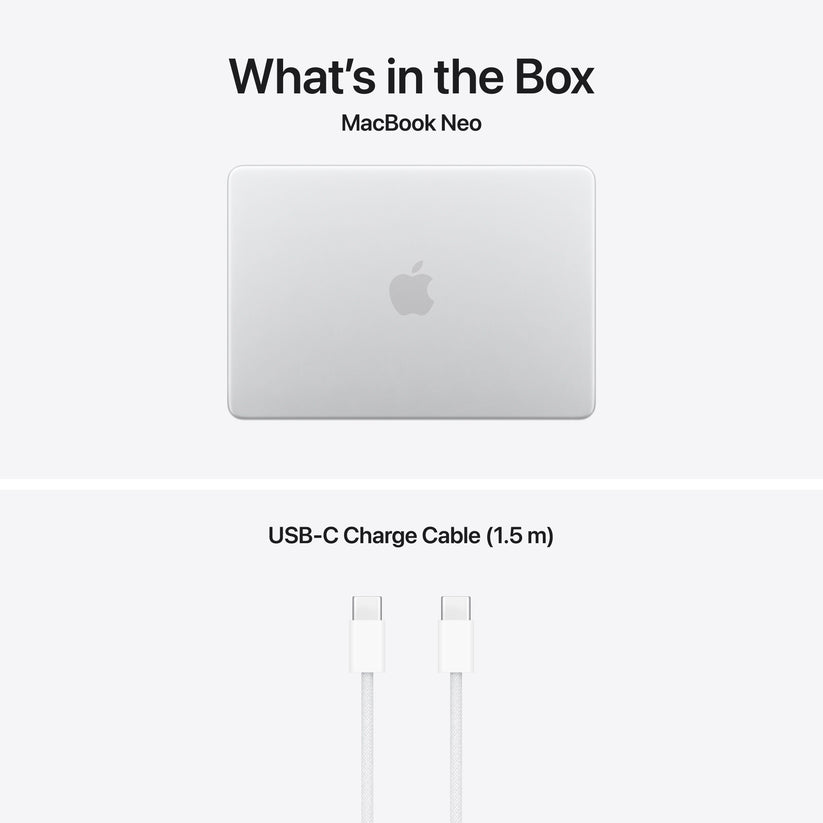 13 hüvelykes MacBook Neo: Apple A18 Pro chip with 6 magos CPU és 5 magos GPU, Magic Keyboard Touch ID-val – nemzetközi angol, 512GB SSD - ezüst CTO (Copy) - iSTYLE.hu