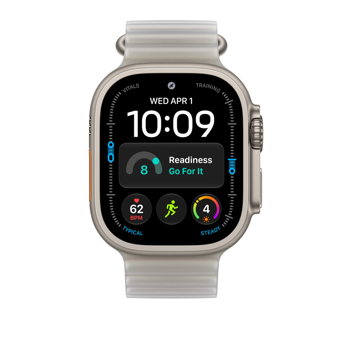 49mm Translucent Grey Ocean Band Extension - Natural Titanium Finish - iSTYLE.hu