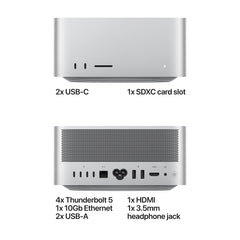 Mac Studio: Apple M5 Max chip 18 magos CPU-val és 40 magos GPU-val, 2TB SSD, 128GB RAM - ezüst CTO