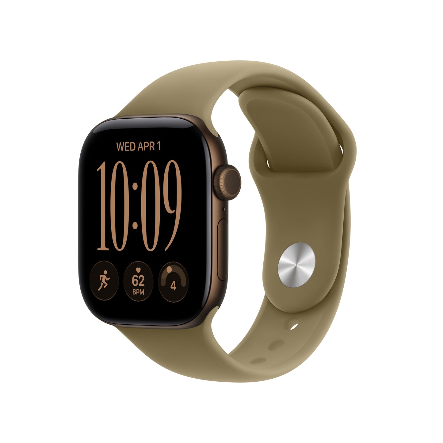 Apple Watch Series 12 GPS 42mm Dark Bronze Aluminium Case with Olive Sport Band - S/M - iSTYLE.hu