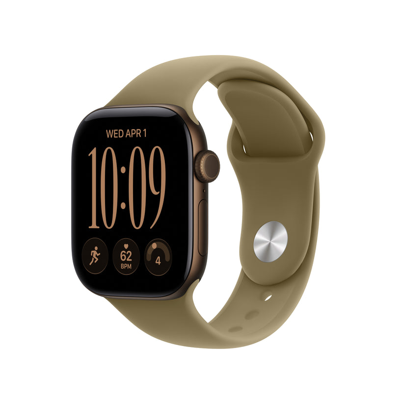 Apple Watch Series 12 GPS 42mm Dark Bronze Aluminium Case with Olive Sport Band - S/M - iSTYLE.hu