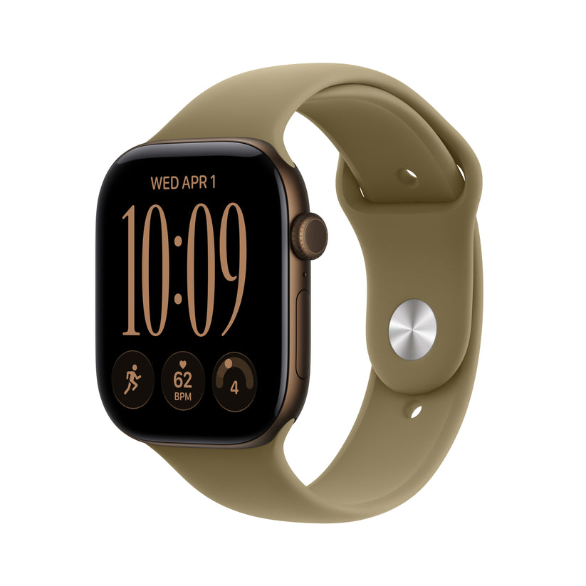 Apple Watch Series 12 GPS 46mm Dark Bronze Aluminium Case with Olive Sport Band - M/L - iSTYLE.hu