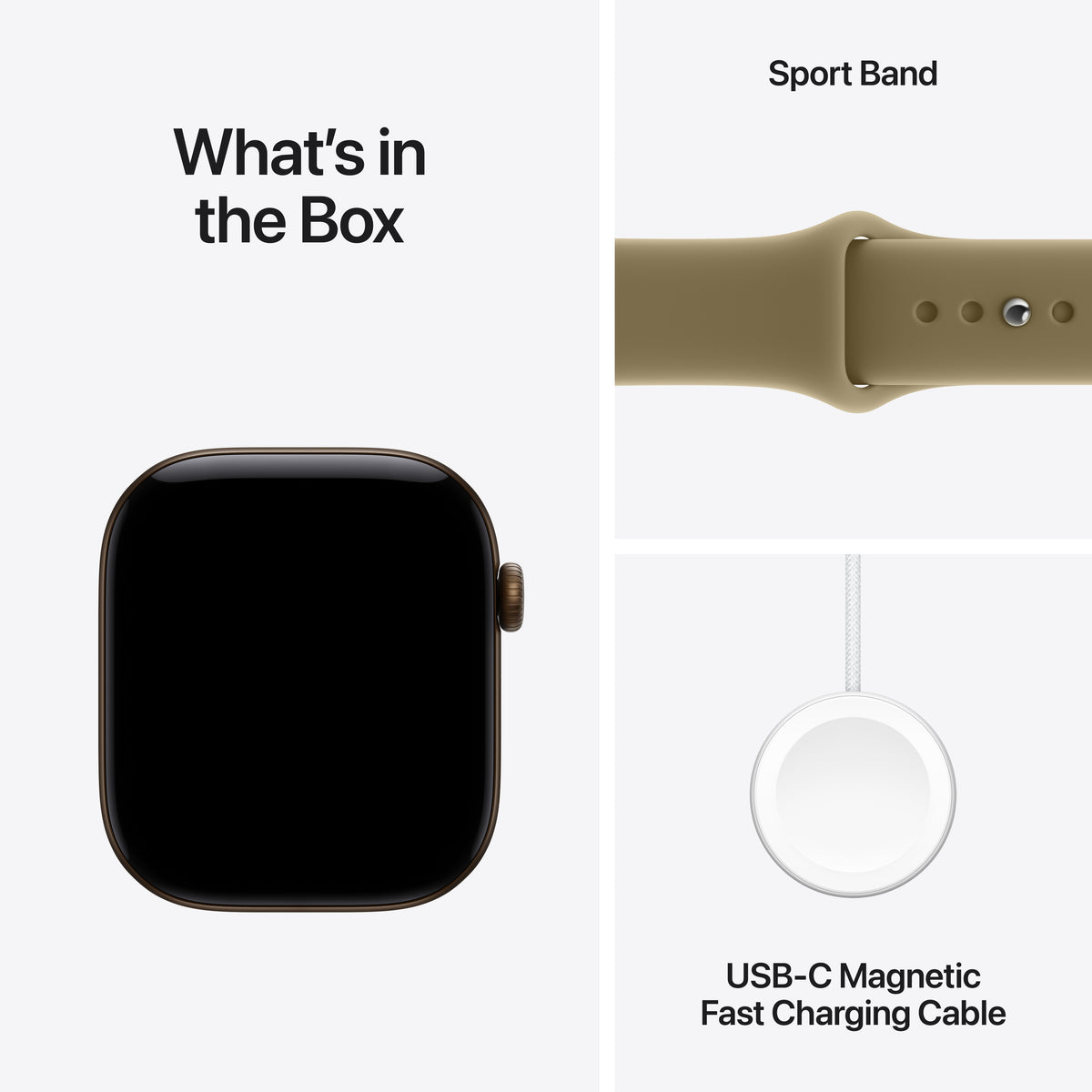 Apple Watch Series 12 GPS 46mm Dark Bronze Aluminium Case with Olive Sport Band - M/L - iSTYLE.hu