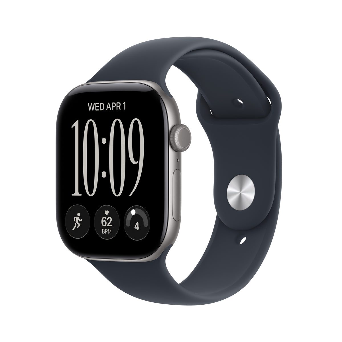 Apple Watch Series 12 GPS 46mm Space Grey Aluminium Case with Navy Blue Sport Band - M/L - iSTYLE.hu