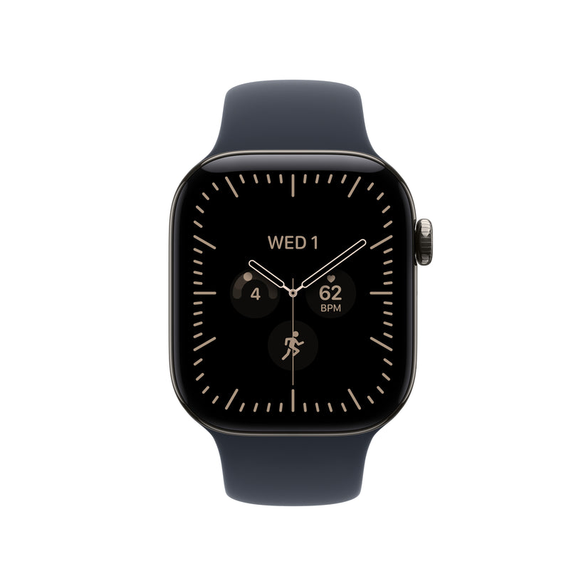 Apple Watch Series 12 GPS + Cellular 42mm Natural Titanium Case with Navy Blue Sport Band - M/L - iSTYLE.hu