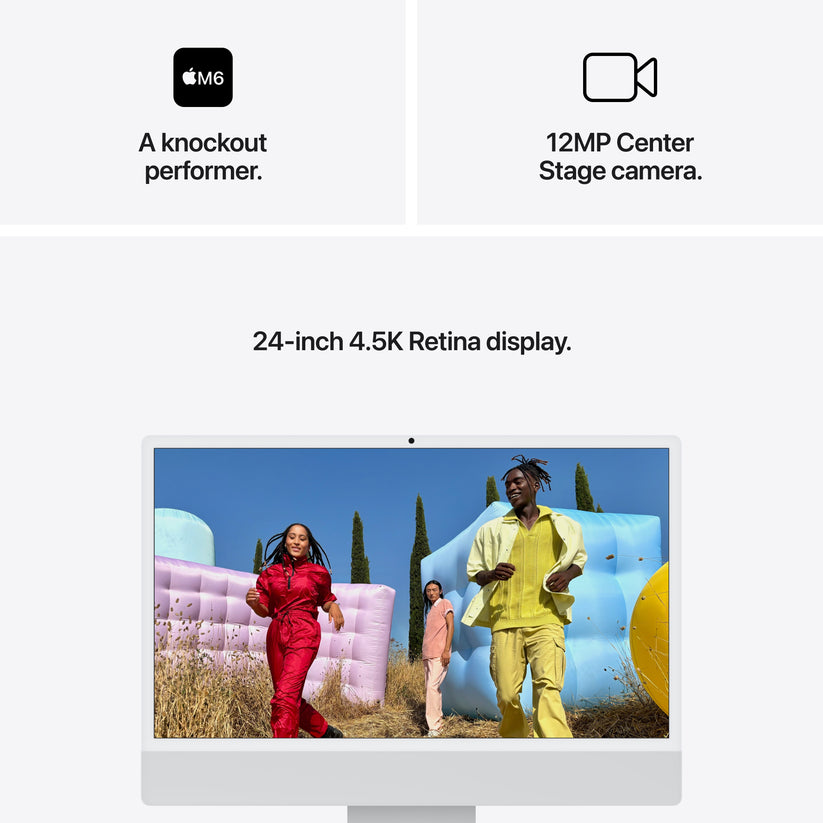 24-inch iMac with Retina 4.5K display: Apple M6 chip with 12-core CPU and 12-core GPU, Standard Glass, 24GB ,512GB SSD - Silver - iSTYLE.hu