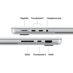 14" MacBook Pro PROLED XDR Display M5 Max: Apple M5 Max chip 18 magos CPU and 32 magos GPU-val, 36GB, 8TB SSD, Nano-texture display, 96W Power Adapter, Backlit Magic Keyboard with Touch ID - International English - ezüst CTO - iSTYLE.hu