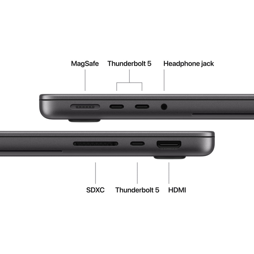 14" MacBook Pro PROLED XDR Display M5 Max: Apple M5 Max chip with 18-core CPU, 40-core GPU, 16-core Neural Engine, 64GB RAM, 2TB, 96W Power Adapter, Backlit Magic Keyboard with Touch ID - International English - asztrofekete CTO - iSTYLE.hu
