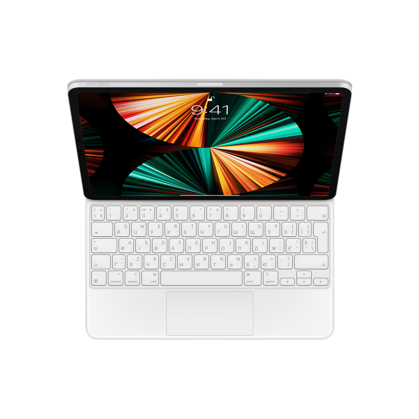 Magic Keyboard 12.9 hüvelykes iPad Prohoz (6. generáció) – ukrán – fehér - iSTYLE HU