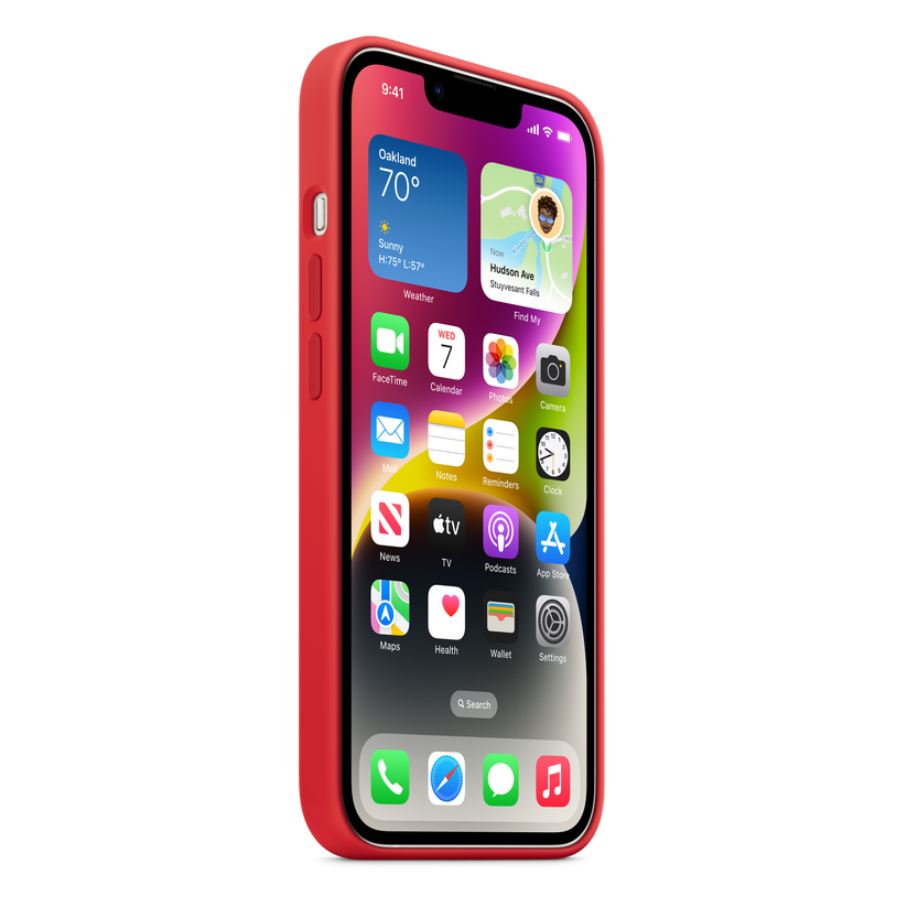 iPhone 14 MagSafe–rögzítésű szilikontok – (PRODUCT)RED - iSTYLE HU