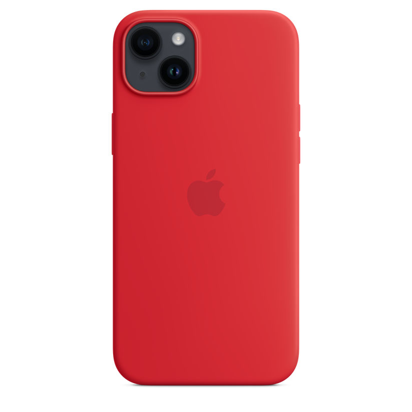 iPhone 14 Plus MagSafe–rögzítésű szilikontok – (PRODUCT)RED - iSTYLE HU
