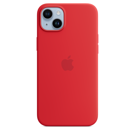 iPhone 14 Plus MagSafe–rögzítésű szilikontok – (PRODUCT)RED - iSTYLE HU