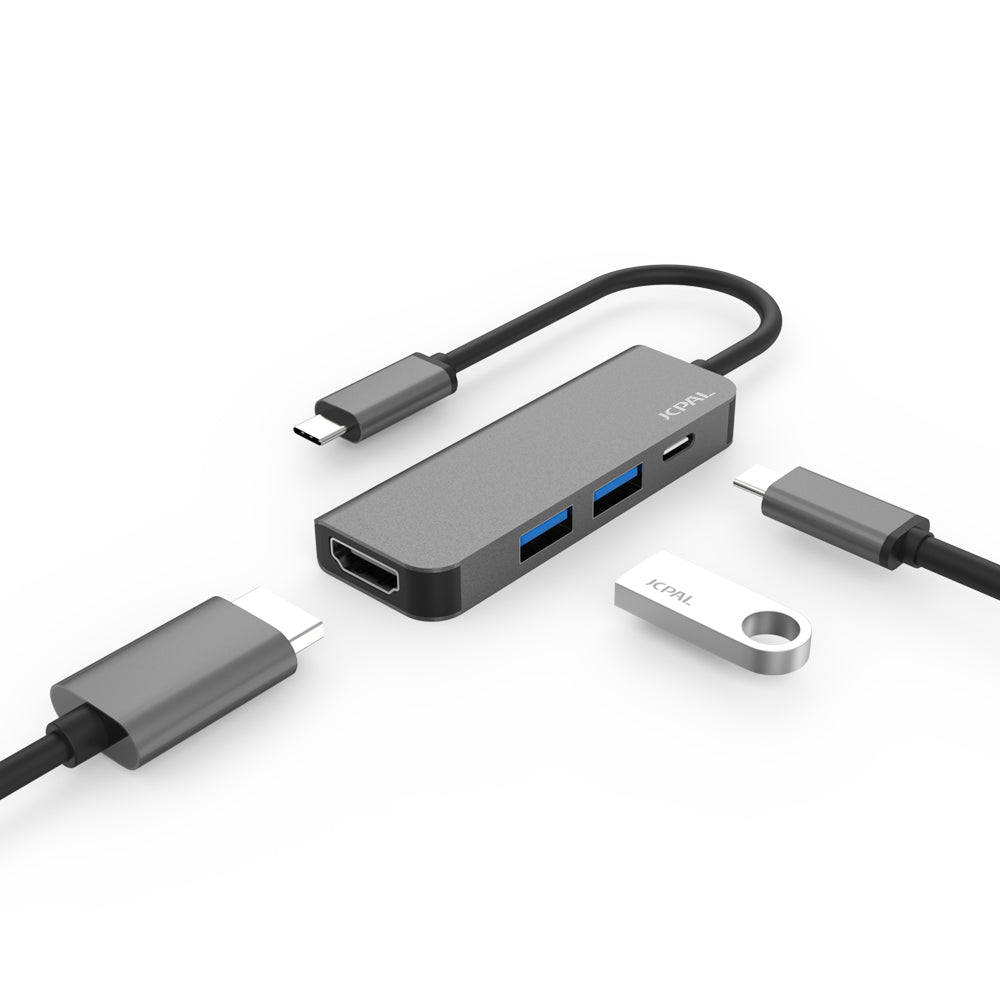 USB-C – HDMI adapter (két USB-porttal és töltési lehetőséggel)
