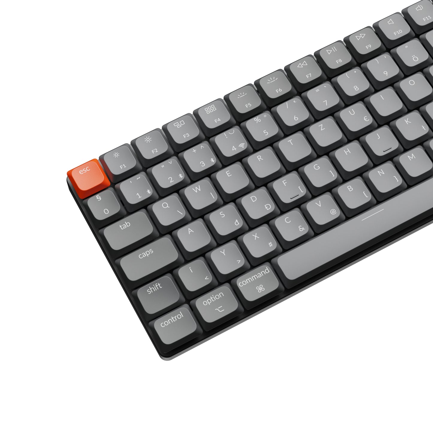 Keychron K3 Max Bluetooth / Vezeték nélküli / USB alacsony profilú Gateron mechanikus 2.0 red switch billentyűzet (Magyar kiosztás) - fekete-szürke