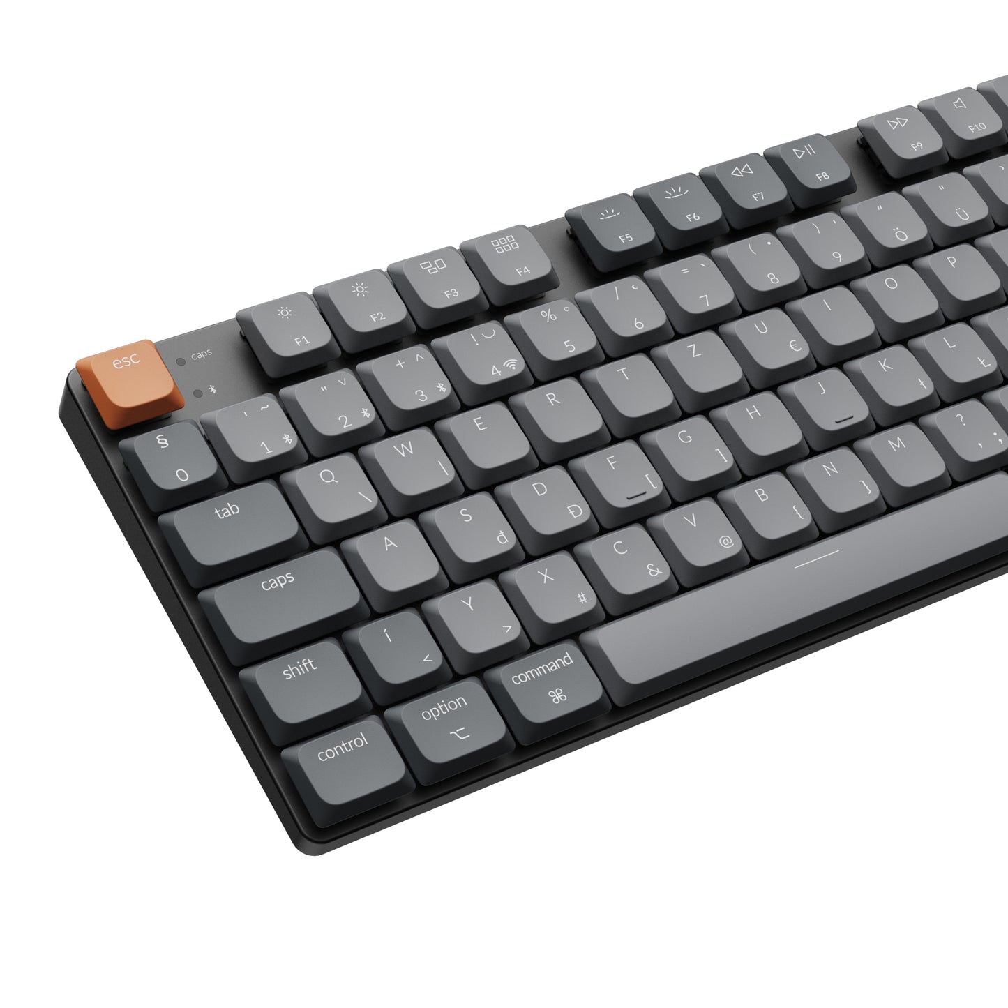 Keychron K5 Max Bluetooth / Vezeték nélküli / USB alacsony profilú mechanikus 2.0 brown switch billentyűzet (Magyar kiosztás) - fekete-szürke