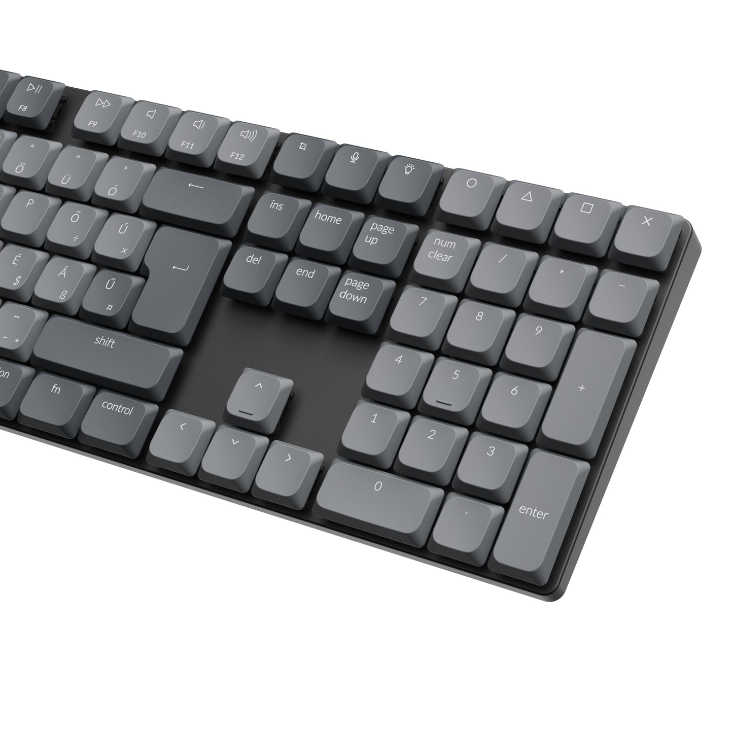 Keychron K5 Max Bluetooth / Vezeték nélküli / USB alacsony profilú mechanikus 2.0 brown switch billentyűzet (Magyar kiosztás) - fekete-szürke