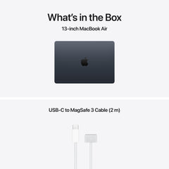 13 hüvelykes MacBook Air: Apple M5 chip 10 magos CPU-val és 10 magos GPU-val, 2TB SSD, 16GB RAM, Háttér-világítású Magic Keyboard Touch ID-val, 70 wattos USB‑C adapterrel – nemzetközi angol - éjfekete CTO