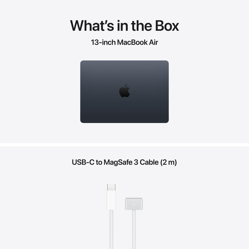 13 hüvelykes MacBook Air: Apple M5 chip 10 magos CPU-val és 10 magos GPU-val, 2TB SSD, 16GB RAM, Háttér-világítású Magic Keyboard Touch ID-val, 70 wattos USB‑C adapterrel – nemzetközi angol - éjfekete CTO