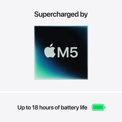 13 hüvelykes MacBook Air: Apple M5 chip 10 magos CPU-val és 10 magos GPU-val, 1TB SSD, 32GB RAM, Háttér-világítású Magic Keyboard Touch ID-val, 70 wattos USB‑C adapterrel – magyar - ezüst CTO