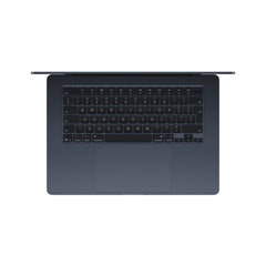 15 hüvelykes MacBook Air: Apple M5 chip 10 magos CPU-val és 10 magos GPU-val, 4TB SSD, 32GB RAM, Háttér-világítású Magic Keyboard Touch ID‑val, 70 wattos adapterrel – magyar - éjfekete CTO