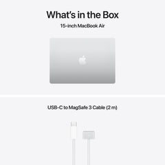 15 hüvelykes MacBook Air: Apple M5 chip 10 magos CPU-val és 10 magos GPU-val, 1TB SSD, 32GB RAM, Háttér-világítású Magic Keyboard Touch ID‑val, 70 wattos adapterrel – nemzetközi angol - ezüst CTO